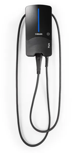 Webasto Pure Ladeboks 22 kW Type 2 Black Edition med 7 mtr. kabel - Integreret Type B fejlstrømsrelæ
